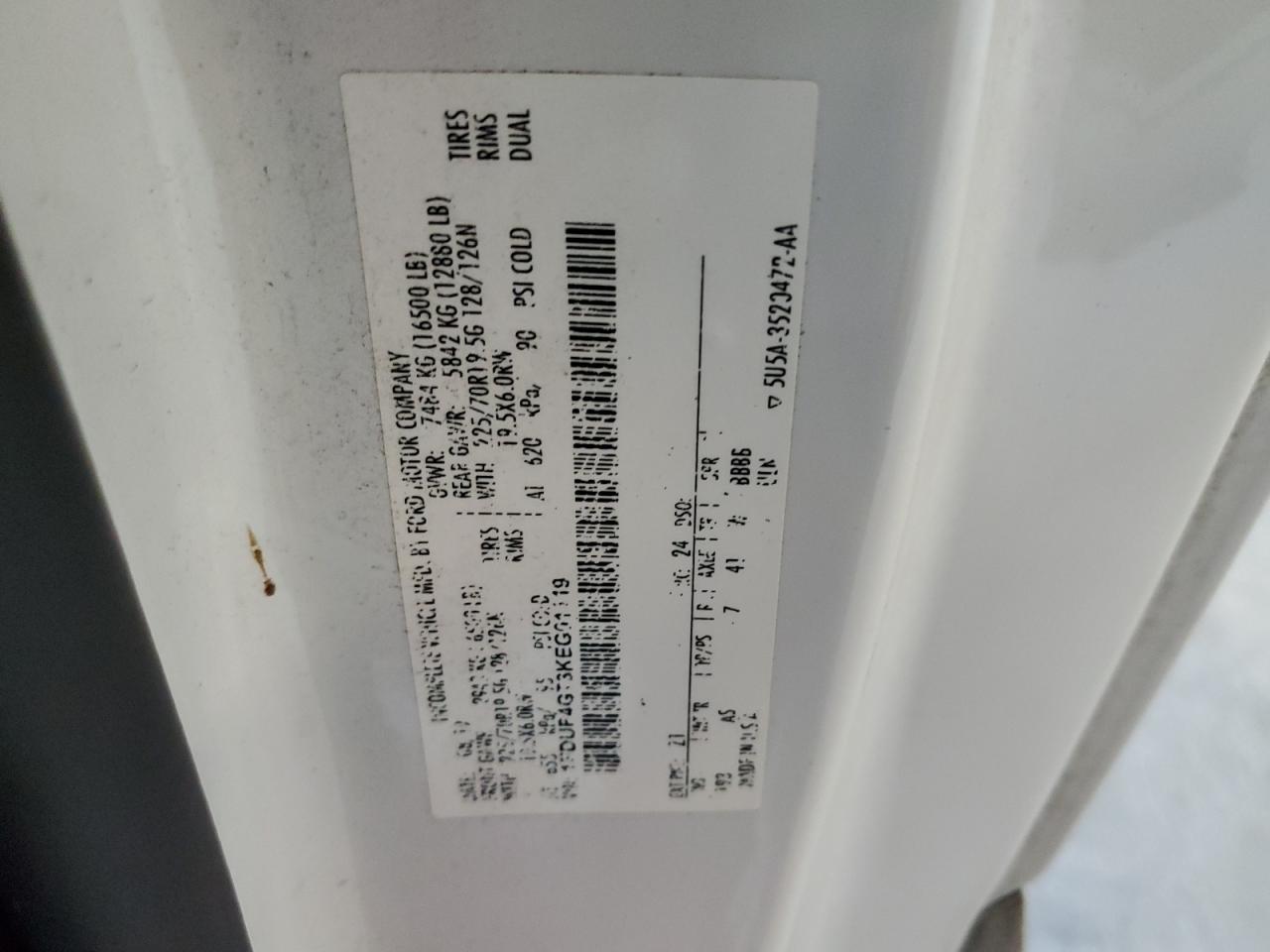 2019 Ford F450 Super Duty VIN: 1FDUF4GT3KEG01119 Lot: 82063215