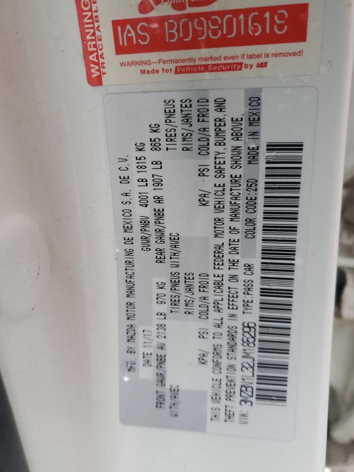 2018 Mazda 3 Touring VIN: 3MZBN1L32JM185296 Lot: 81624185