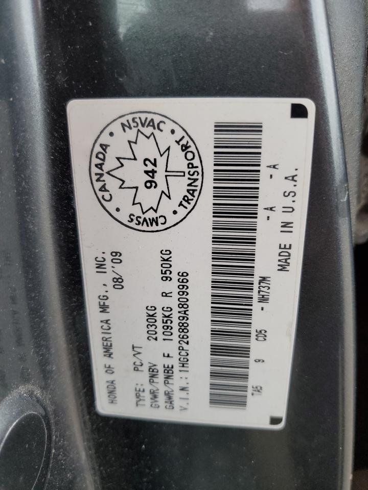 2009 Honda Accord Exl VIN: 1HGCP26889A809966 Lot: 81666765