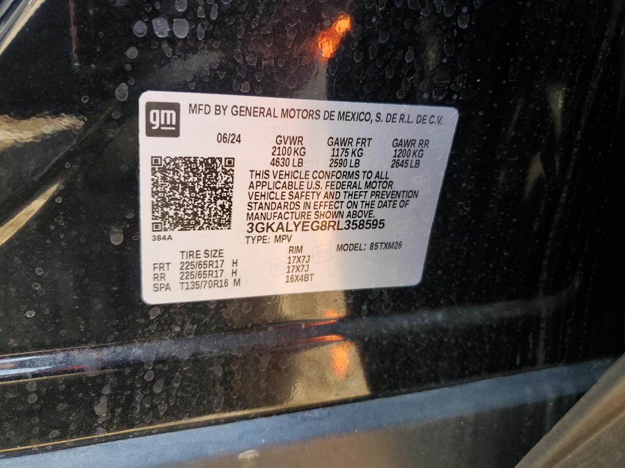 2024 GMC Terrain At4 VIN: 3GKALYEG8RL358595 Lot: 80628855