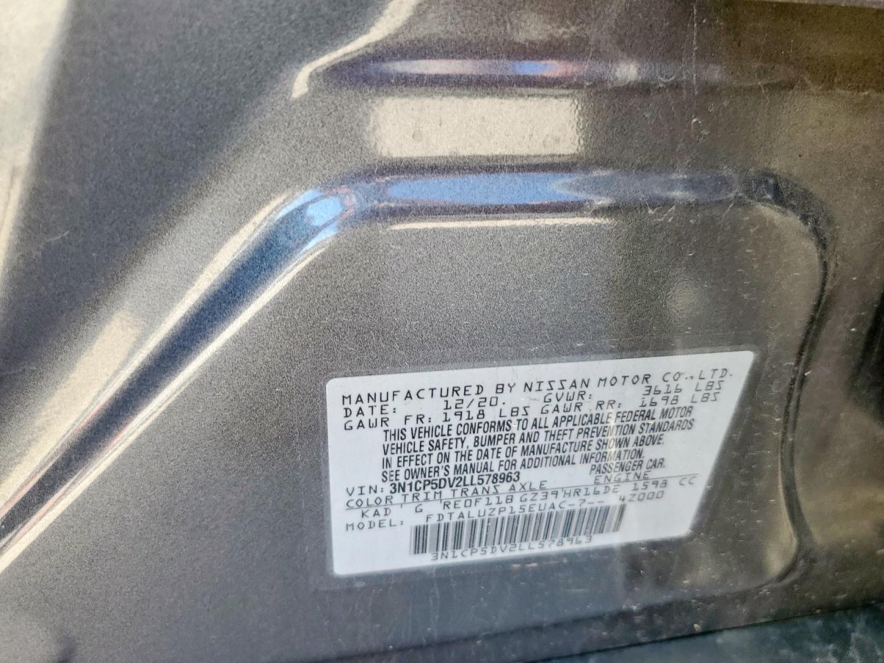 2020 Nissan Kicks Sr VIN: 3N1CP5DV2LL578963 Lot: 80502375