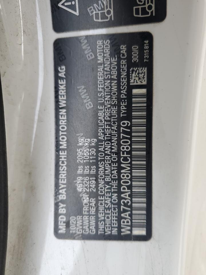2021 BMW 430Xi VIN: WBA73AP08MCF80779 Lot: 84270855