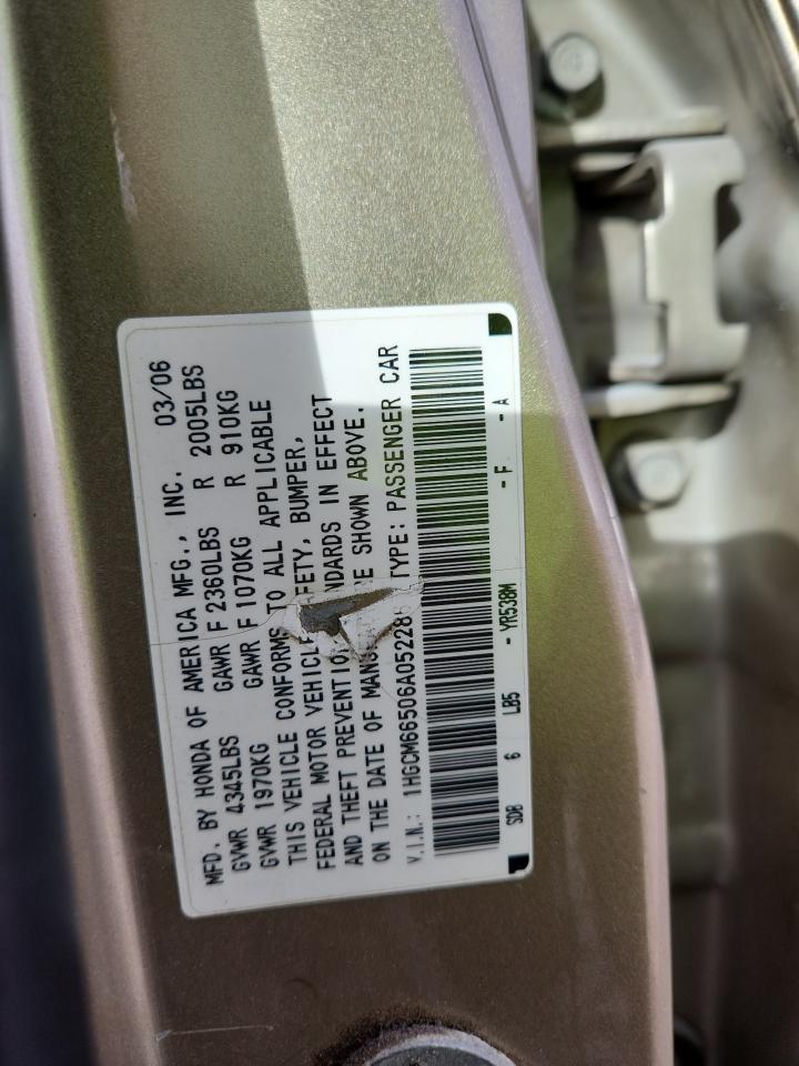 2006 Honda Accord Ex VIN: 1HGCM66506A052286 Lot: 84265095