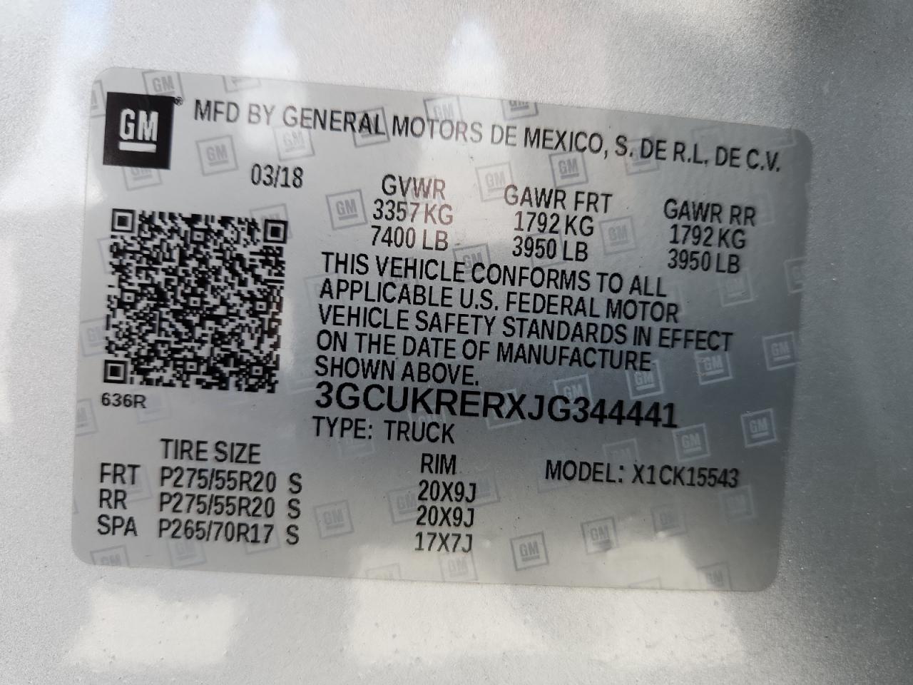 2018 Chevrolet Silverado K1500 Lt VIN: 3GCUKRERXJG344441 Lot: 70746215