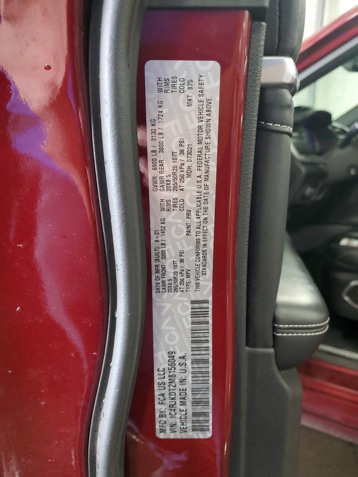 2021 Jeep Grand Cherokee L Overland VIN: 1C4RJKDT2M8156049 Lot: 71045965