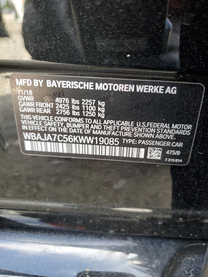 2019 BMW 530 Xi VIN: WBAJA7C56KWW19085 Lot: 71591235