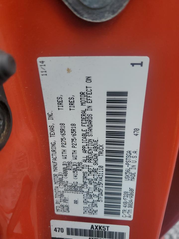 2015 Toyota Tundra Crewmax Sr5 VIN: 5TFDW5F15FX431110 Lot: 83943495