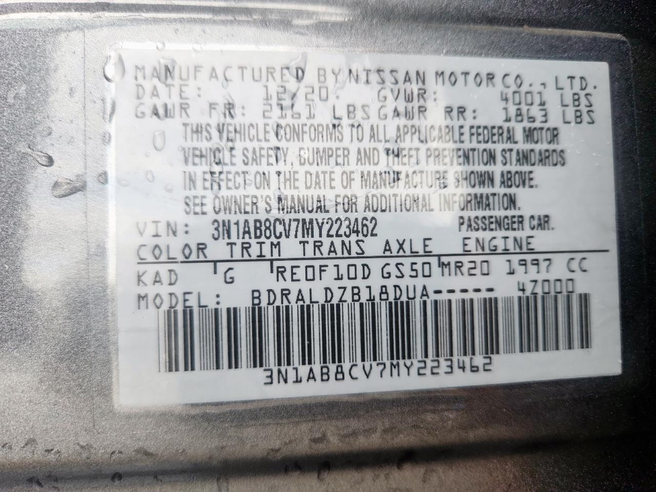 2021 Nissan Sentra Sv VIN: 3N1AB8CV7MY223462 Lot: 82107275
