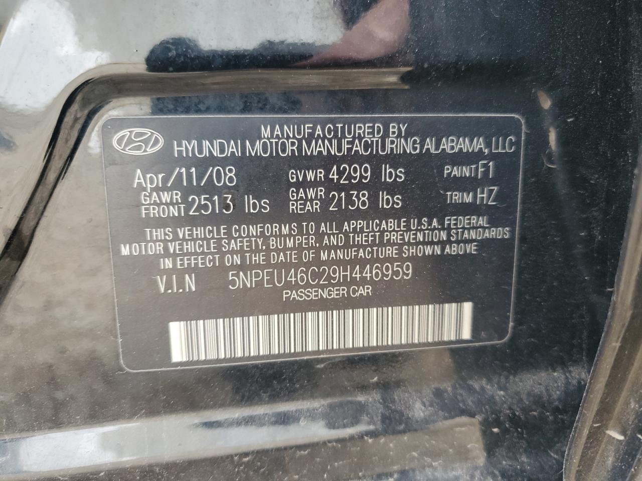 2009 Hyundai Sonata Se VIN: 5NPEU46C29H446959 Lot: 81796245