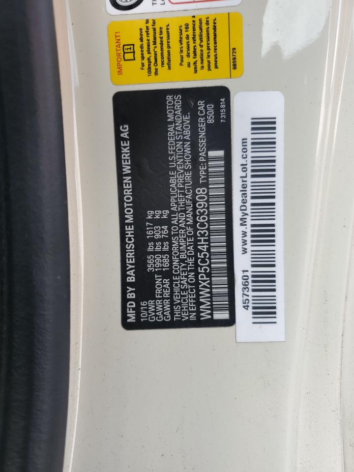 2017 Mini Cooper VIN: WMWXP5C54H3C63908 Lot: 81085915