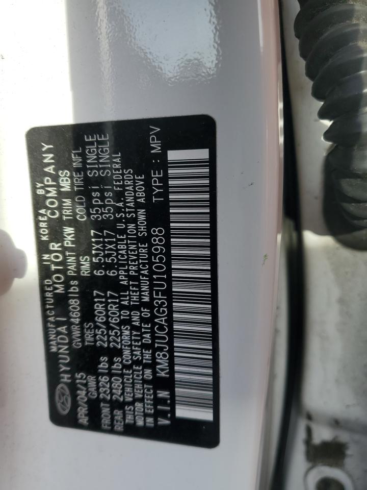 2015 Hyundai Tucson Limited VIN: KM8JUCAG3FU105988 Lot: 84456145