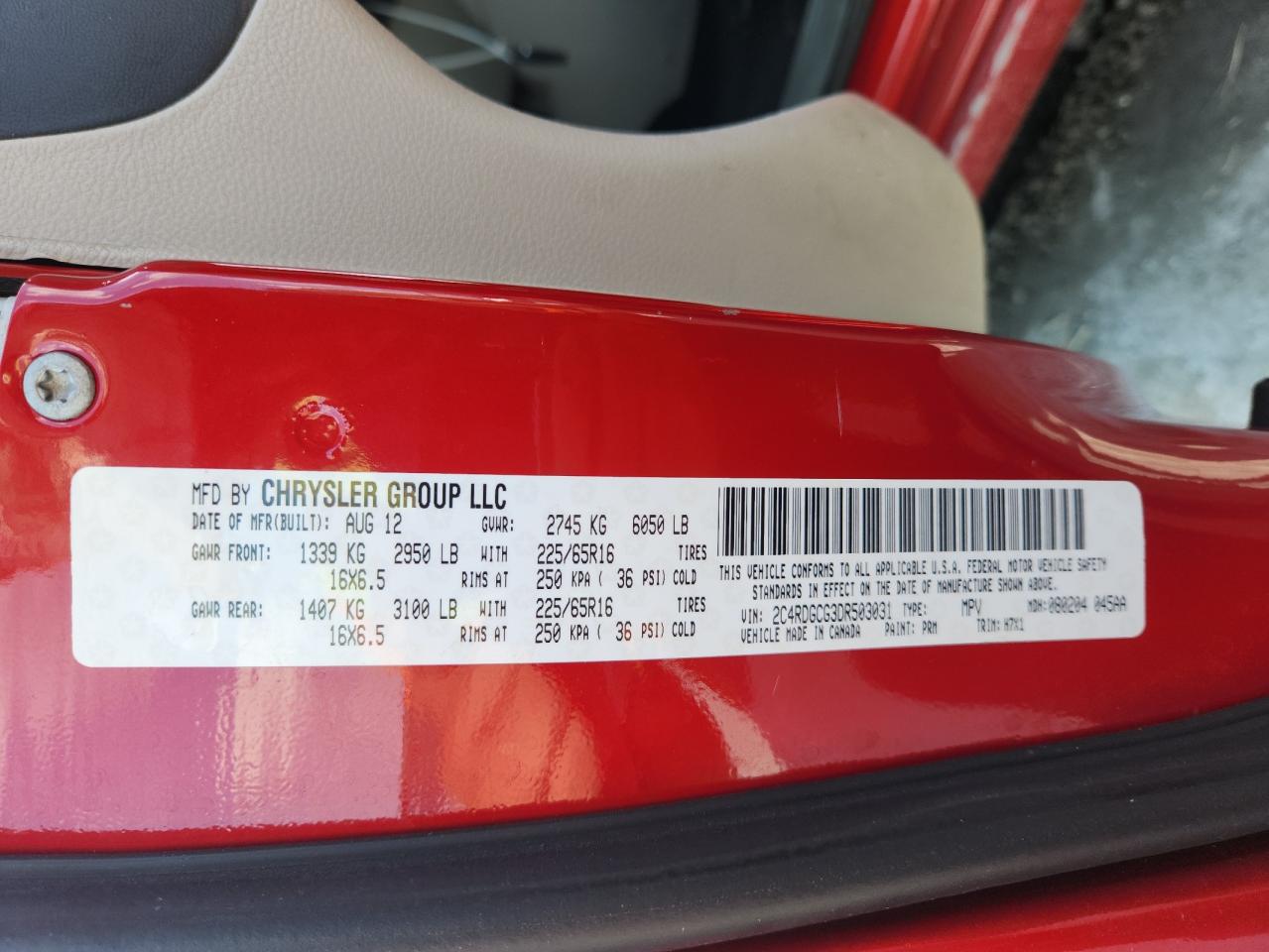 2013 Dodge Grand Caravan Sxt VIN: 2C4RDGCG3DR503031 Lot: 71515545