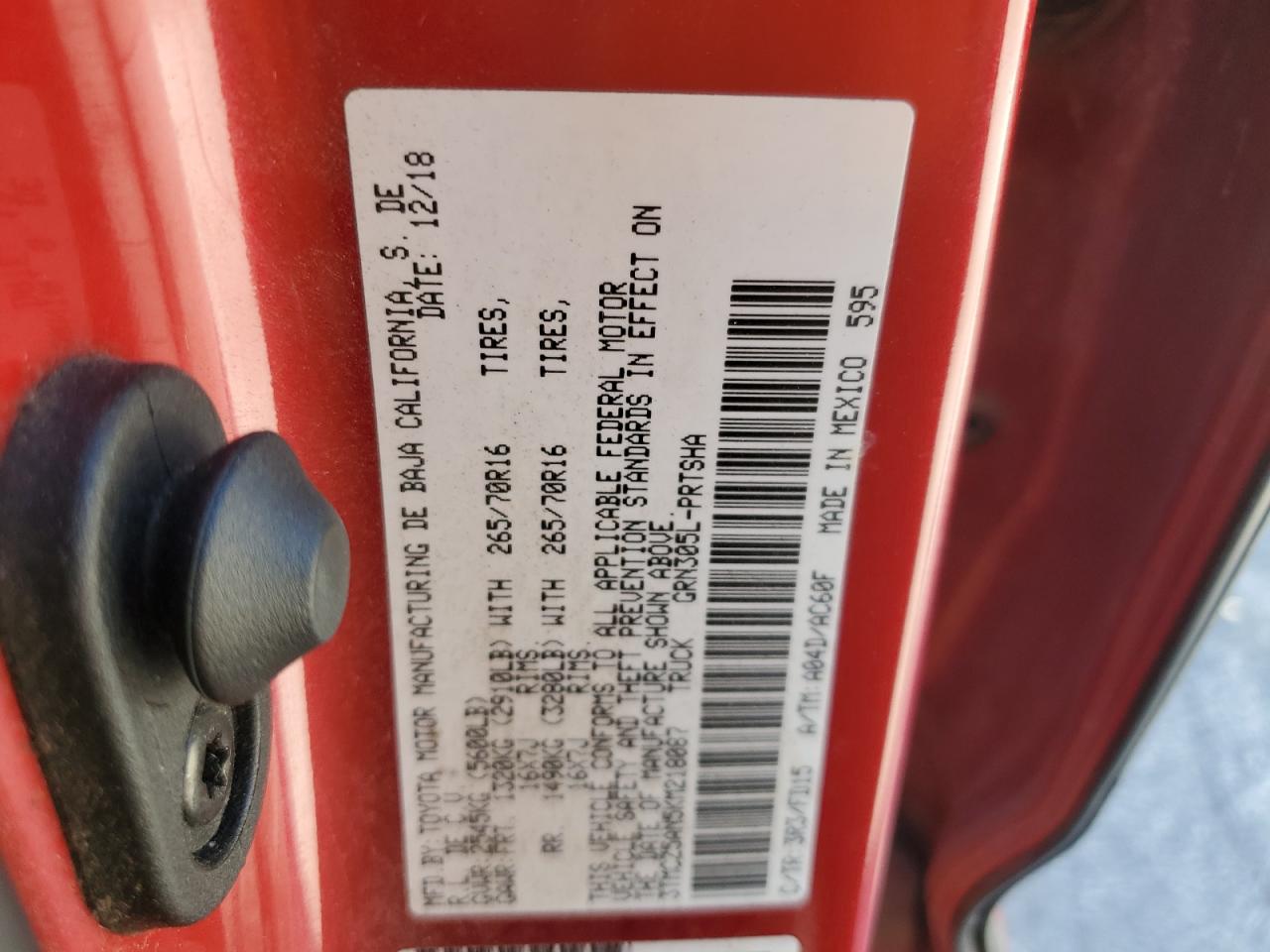 2019 Toyota Tacoma Double Cab VIN: 3TMCZ5AN5KM218087 Lot: 80371445