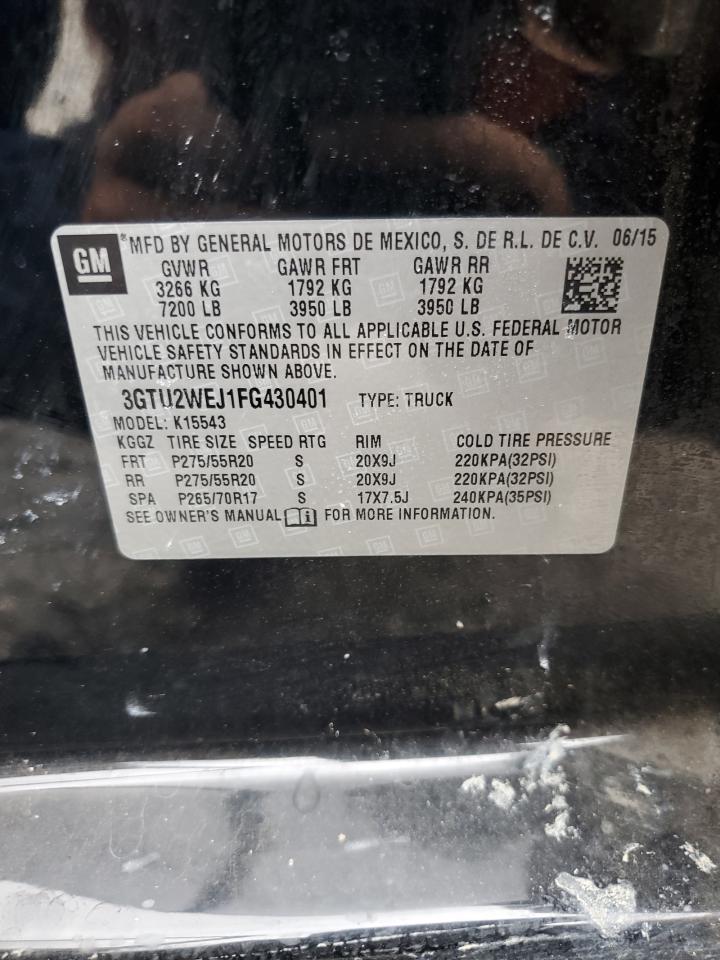 2015 GMC Sierra K1500 Denali VIN: 3GTU2WEJ1FG430401 Lot: 83987755