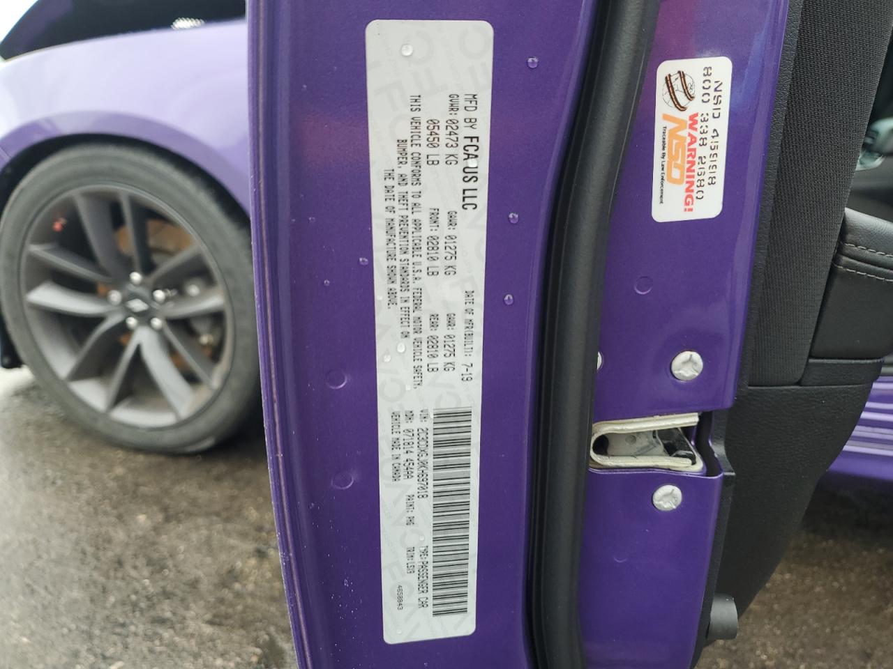 2019 Dodge Charger Scat Pack VIN: 2C3CDXGJ0KH697018 Lot: 80244585
