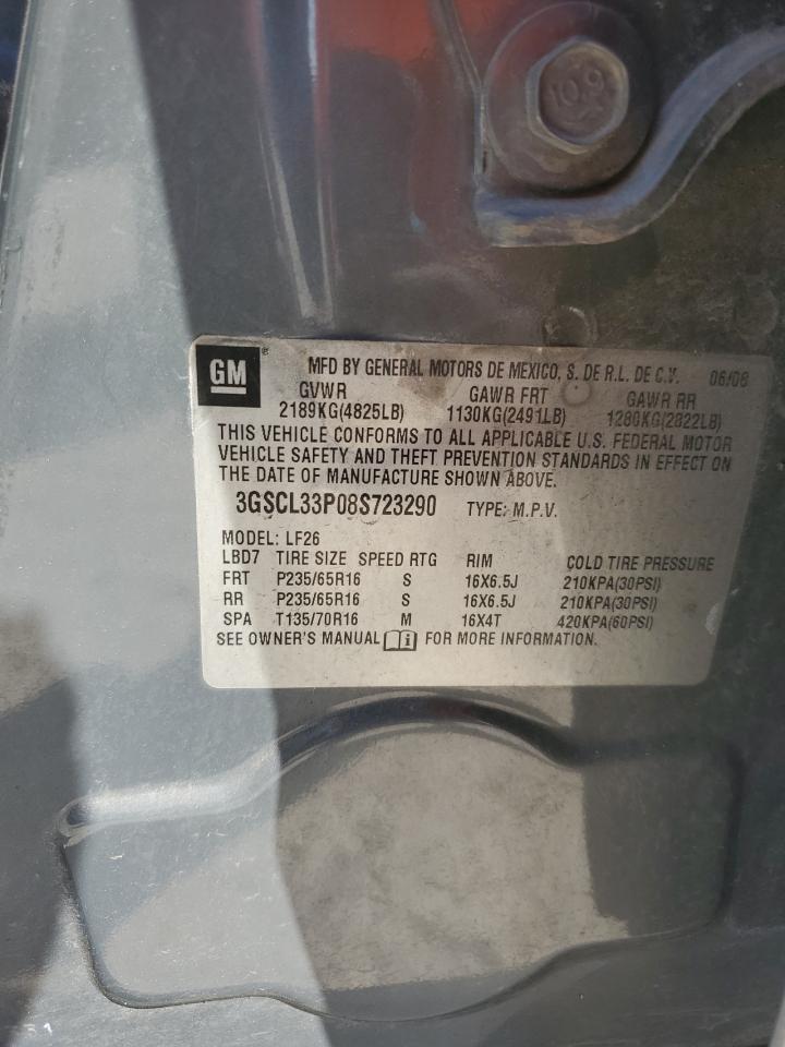 2008 Saturn Vue Xe VIN: 3GSCL33P08S723290 Lot: 80025925
