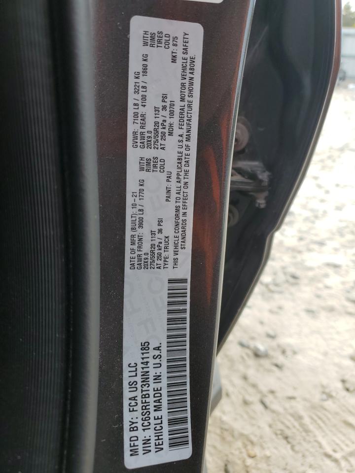 2022 Ram 1500 Big Horn/Lone Star VIN: 1C6SRFBT3NN141185 Lot: 81715225