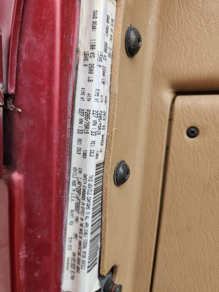 1998 Jeep Wrangler / Tj Se VIN: 1J4FY29P1WP766697 Lot: 81717285