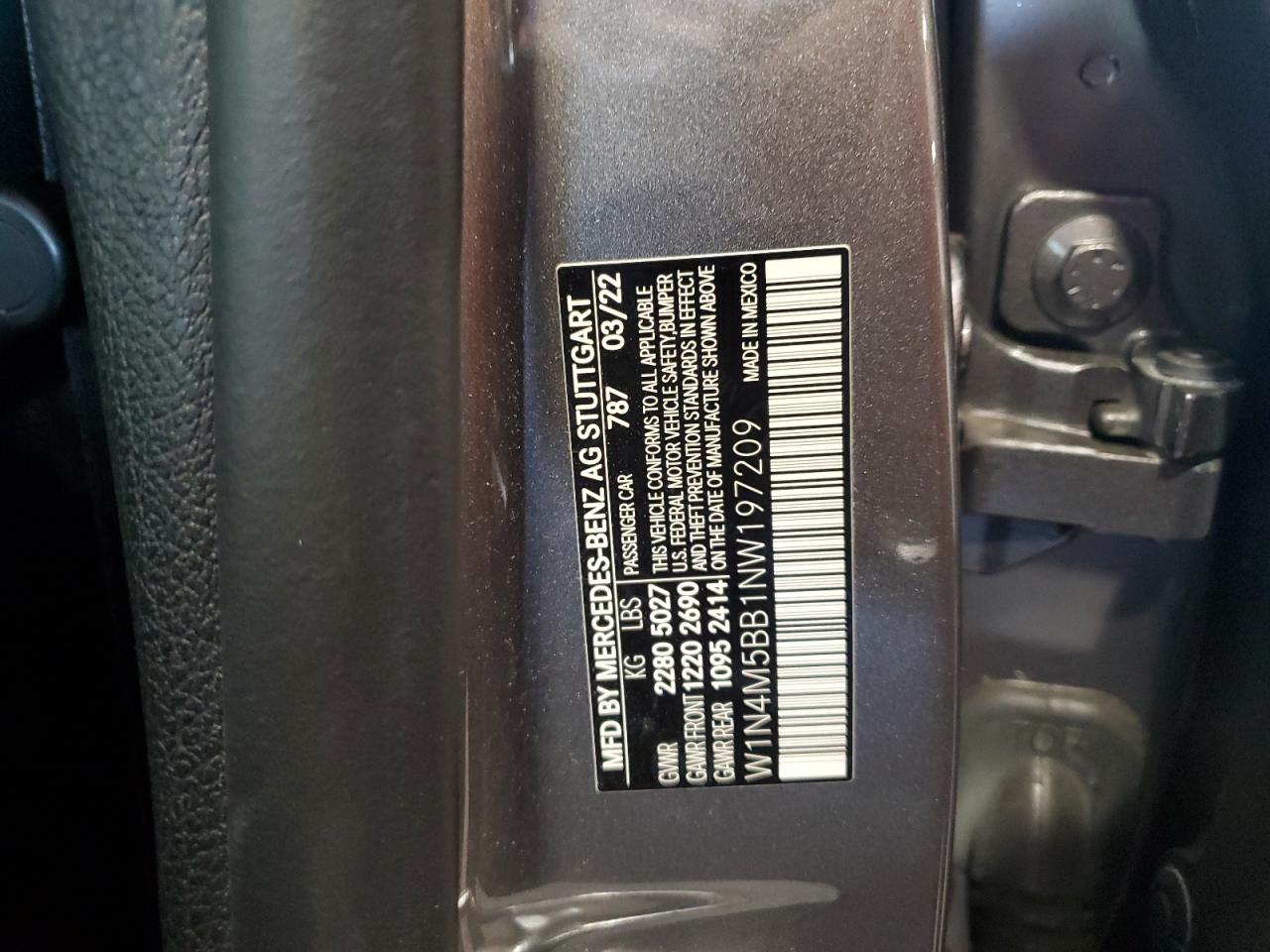 2022 Mercedes-Benz Glb Amg 35 4Matic VIN: W1N4M5BB1NW197209 Lot: 80448155