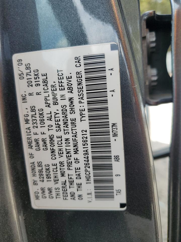 2009 Honda Accord Lxp VIN: 1HGCP26449A156212 Lot: 81807825
