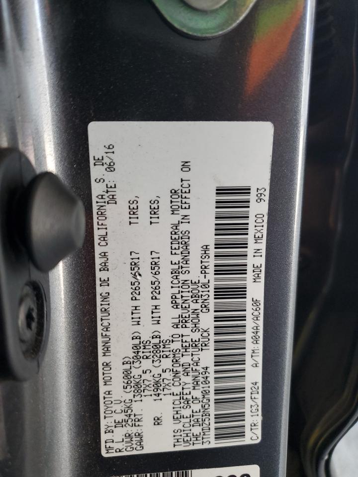 2016 Toyota Tacoma Double Cab VIN: 3TMDZ5BN5GM010494 Lot: 80669725