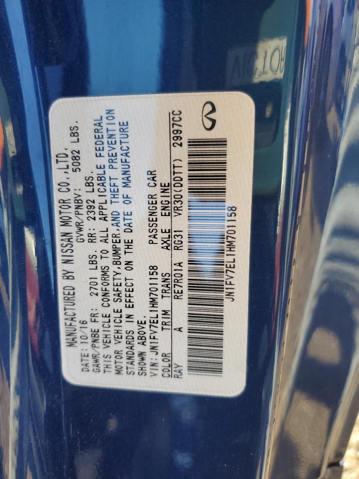 2017 Infiniti Q60 Red Sport 400 VIN: JN1FV7EL1HM701158 Lot: 84024755