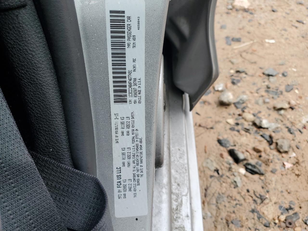 2015 Chrysler 200 Limited VIN: 1C3CCCAB0FN677491 Lot: 81871995