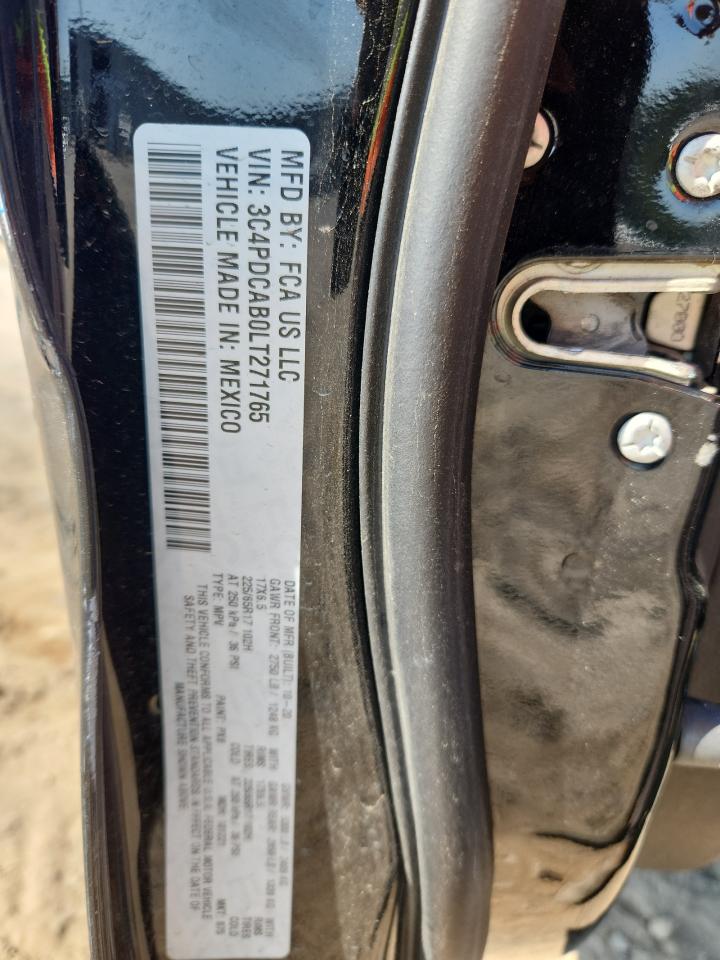 2020 Dodge Journey Se VIN: 3C4PDCAB0LT271765 Lot: 80385415