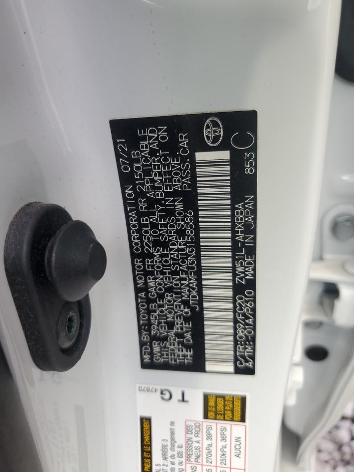 2022 Toyota Prius Night Shade VIN: JTDKAMFU3N3158586 Lot: 83820705