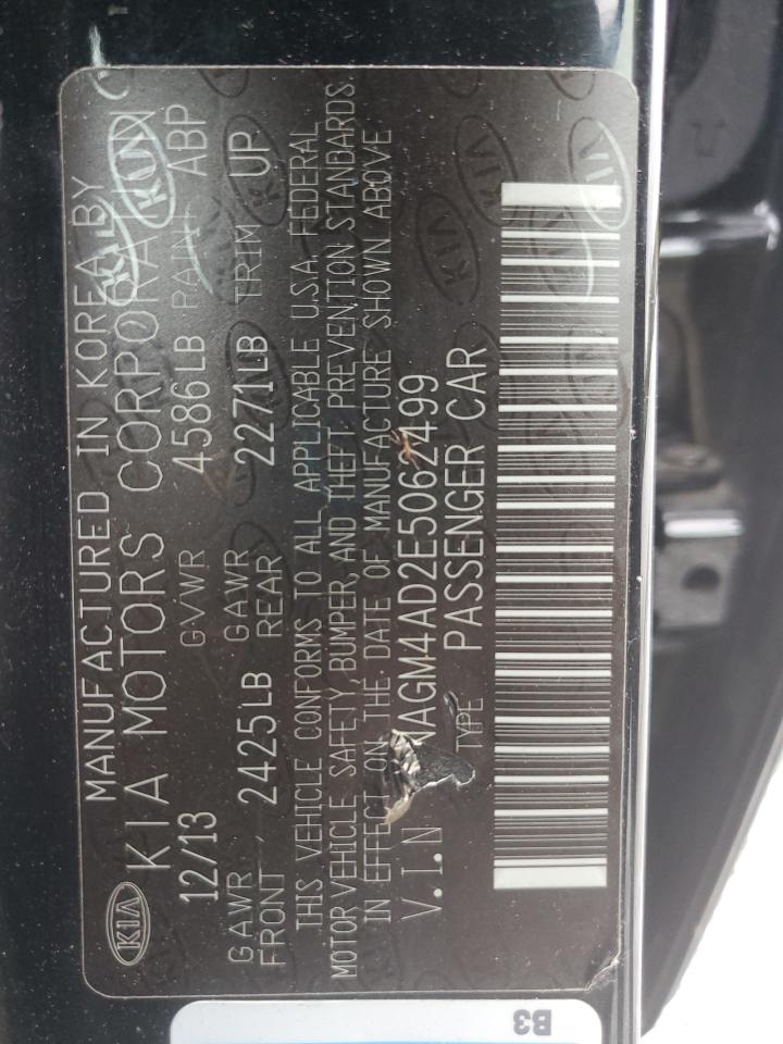 2014 Kia Optima Hybrid VIN: KNAGM4AD2E5062499 Lot: 81904545