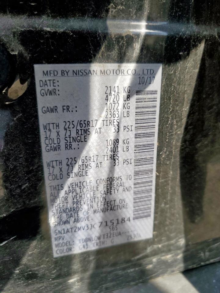 2018 Nissan Rogue S VIN: 5N1AT2MV3JC715184 Lot: 80967225