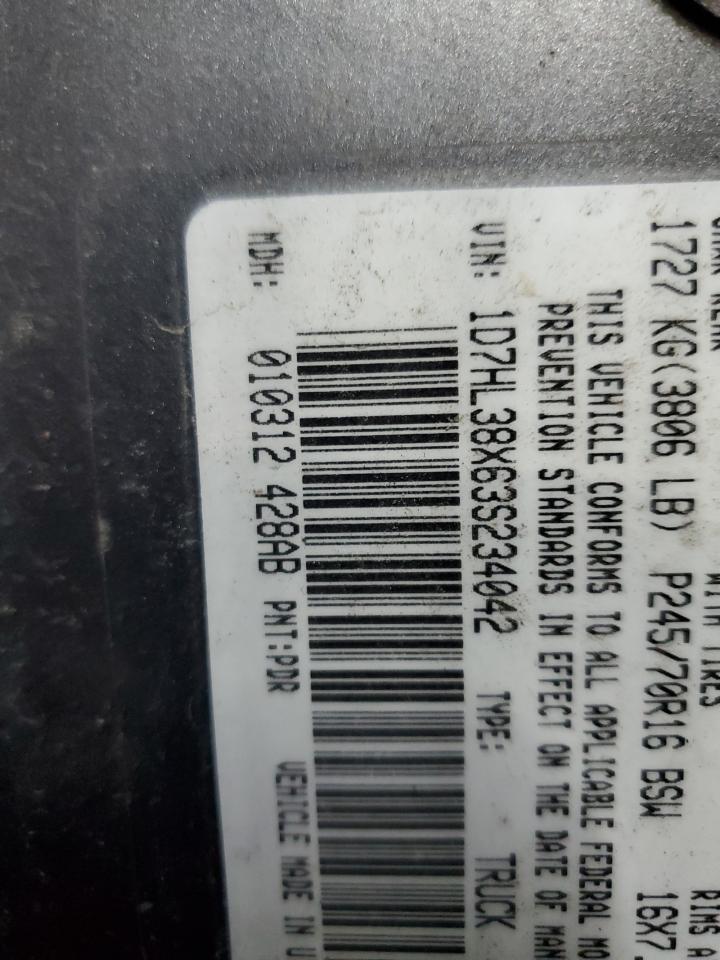 2003 Dodge Dakota Qua VIN: 1D7HL38X63S234042 Lot: 84523925