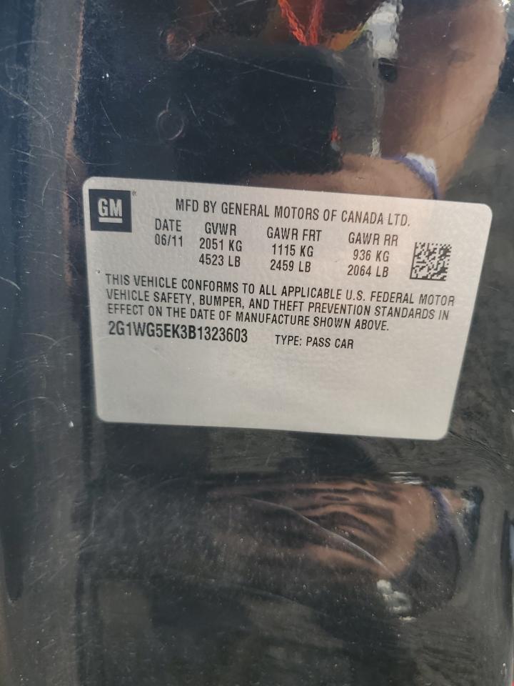 2011 Chevrolet Impala Lt VIN: 2G1WG5EK3B1323603 Lot: 81840085