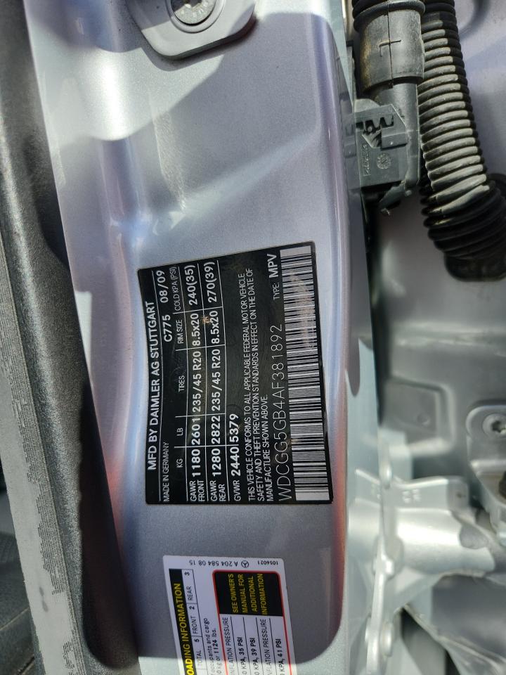 2010 Mercedes-Benz Glk 350 VIN: WDCGG5GB4AF381892 Lot: 82091175