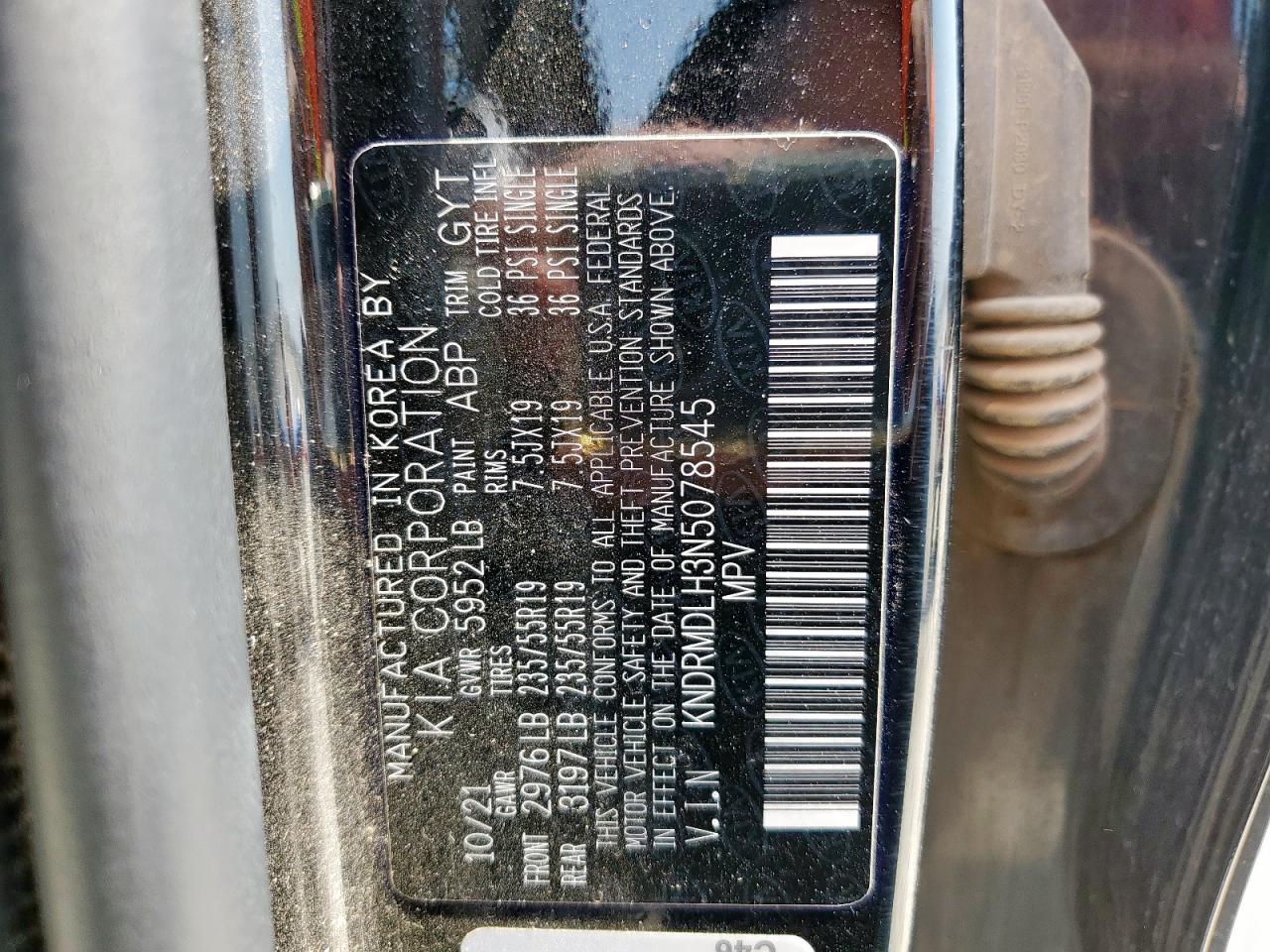 2022 Kia Sorento Sx Prestige VIN: KNDRMDLH3N5078545 Lot: 80895145