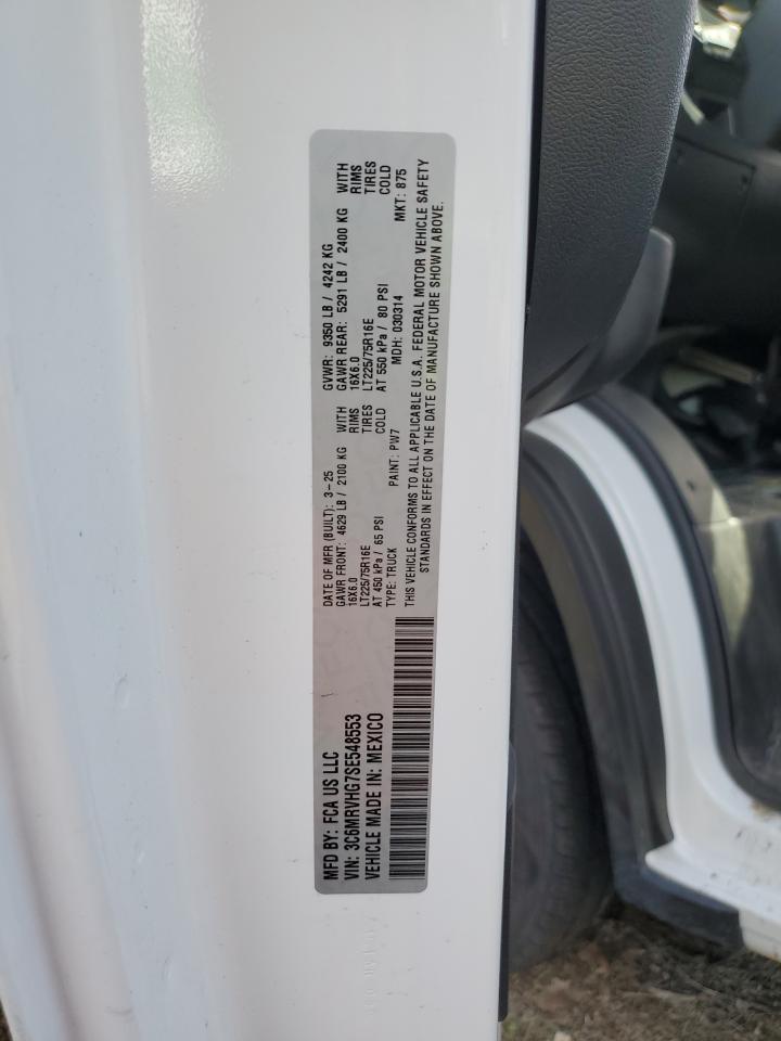 2025 Ram Promaster 3500 3500 High VIN: 3C6MRVHG7SE548553 Lot: 81550095
