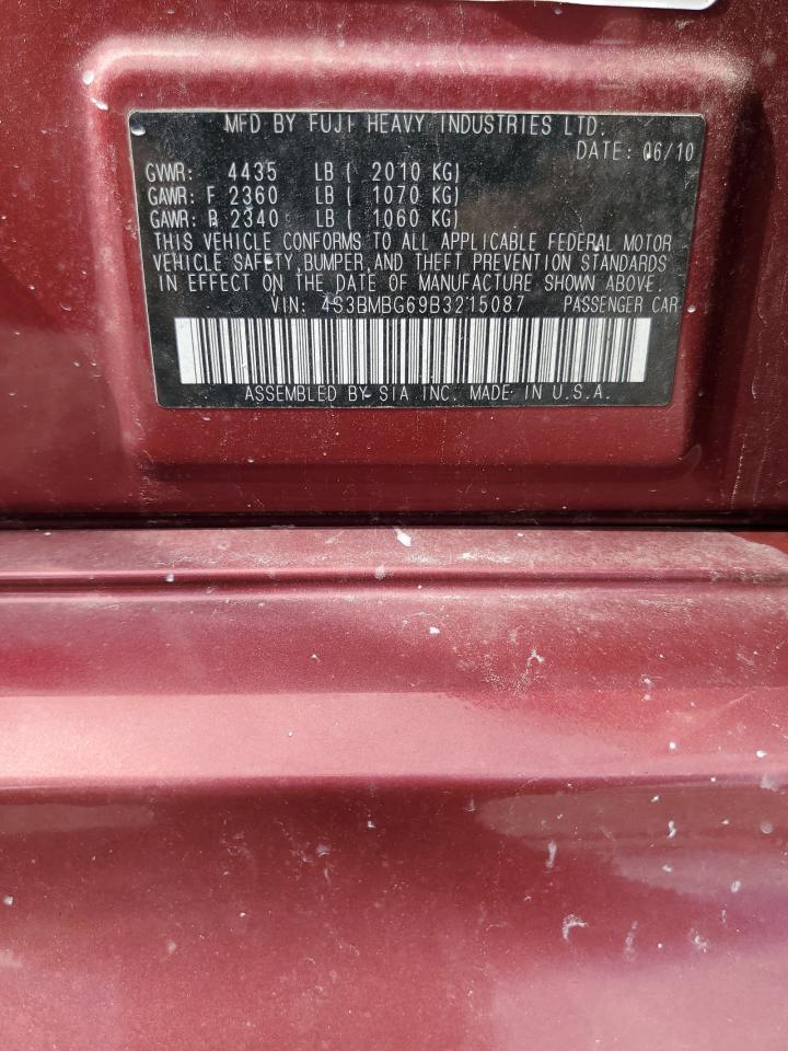 2011 Subaru Legacy 2.5I Premium VIN: 4S3BMBG69B3215087 Lot: 70903885