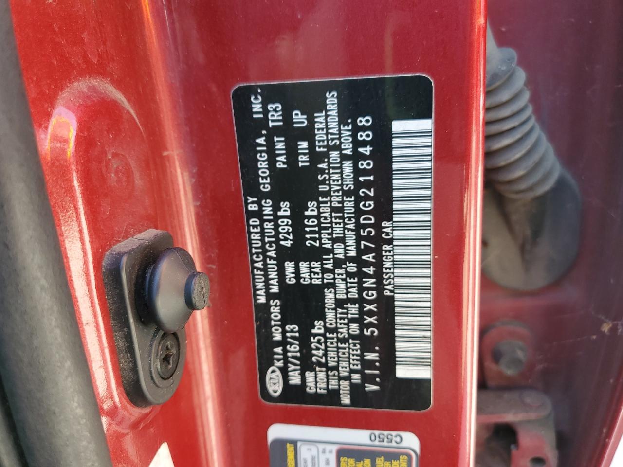 2013 Kia Optima Ex VIN: 5XXGN4A75DG218488 Lot: 72099545