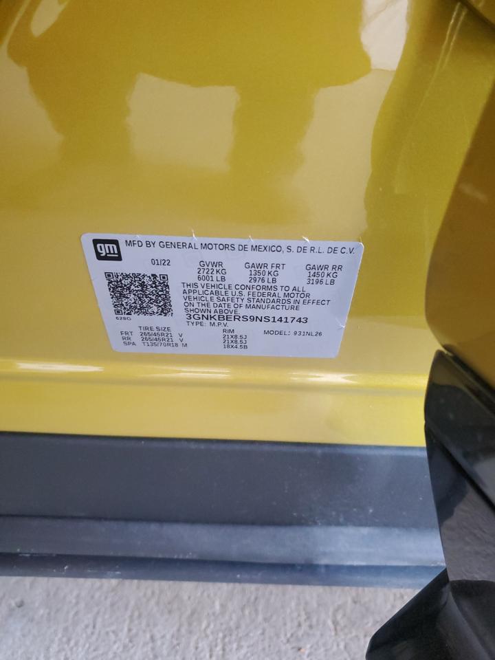 2022 Chevrolet Blazer Rs VIN: 3GNKBERS9NS141743 Lot: 81101795