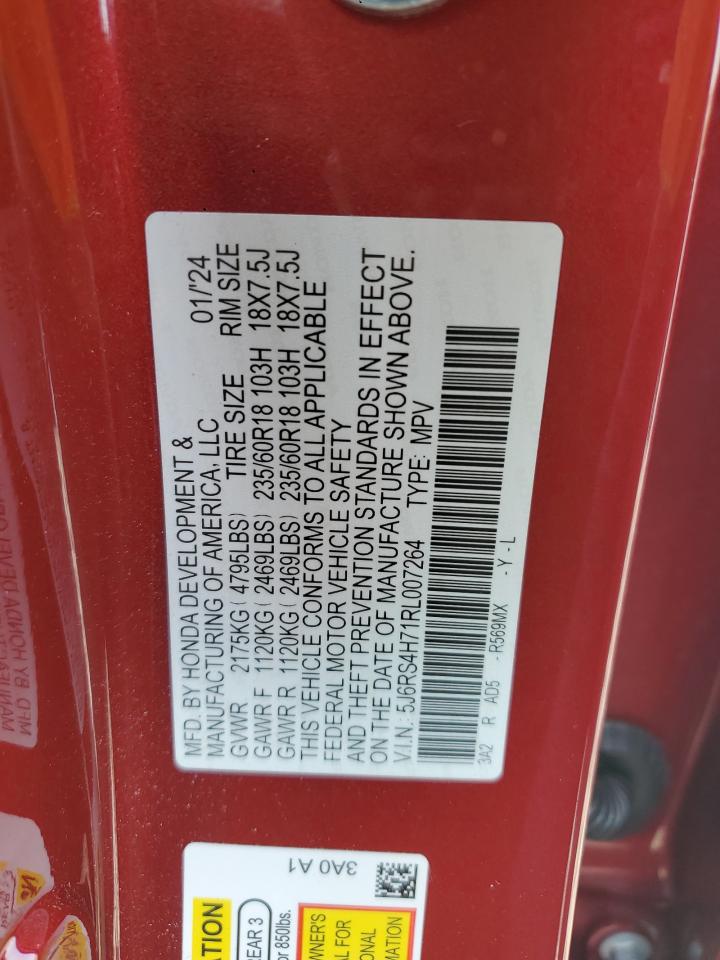 2024 Honda Cr-V Exl VIN: 5J6RS4H71RL007264 Lot: 80797695