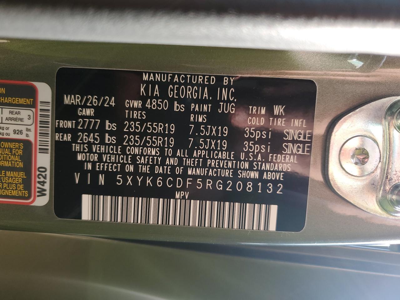 2024 Kia Sportage X Line VIN: 5XYK6CDF5RG208132 Lot: 71610455