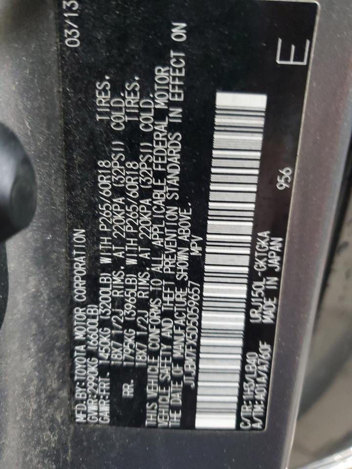 2013 Lexus Gx 460 VIN: JTJBM7FX5D5059657 Lot: 83832775