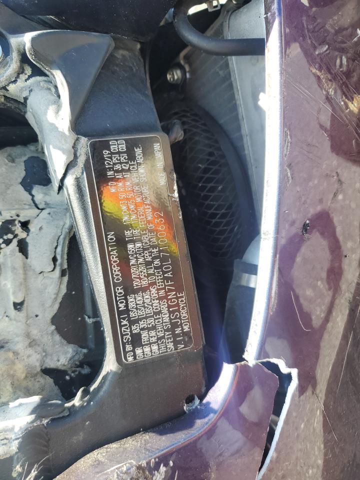 2020 Suzuki Gsx-R600 VIN: JS1GN7FA0L7100632 Lot: 80443125