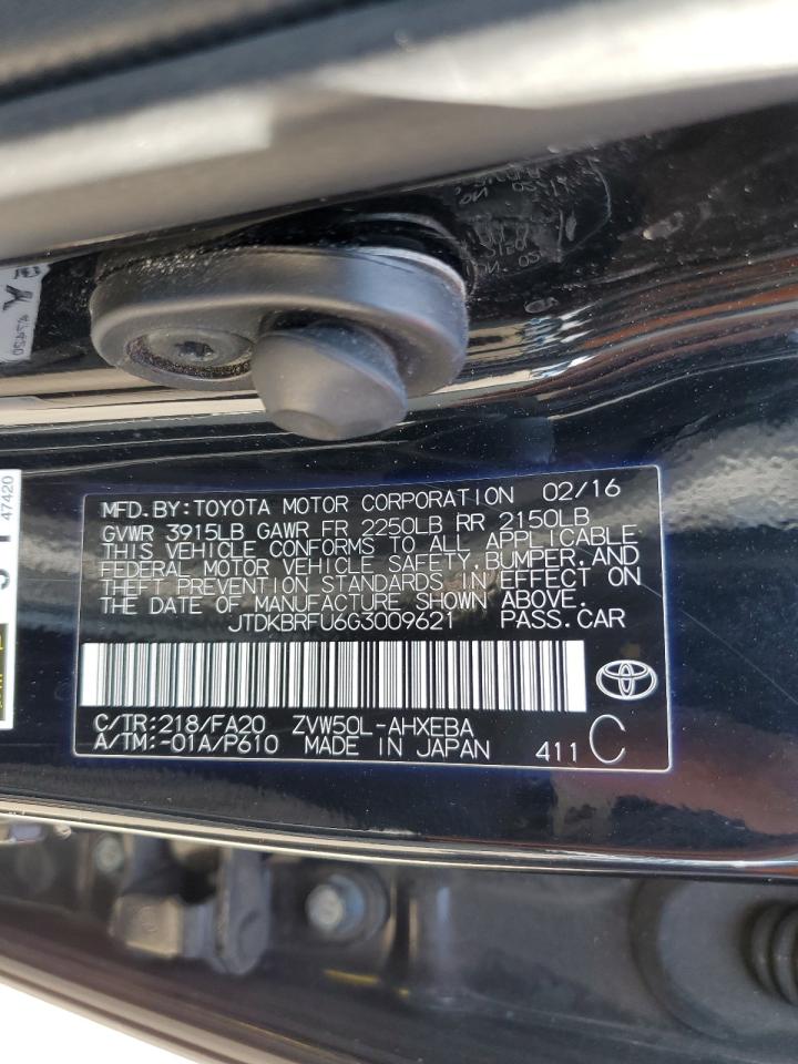 2016 Toyota Prius VIN: JTDKBRFU6G3009621 Lot: 81343905