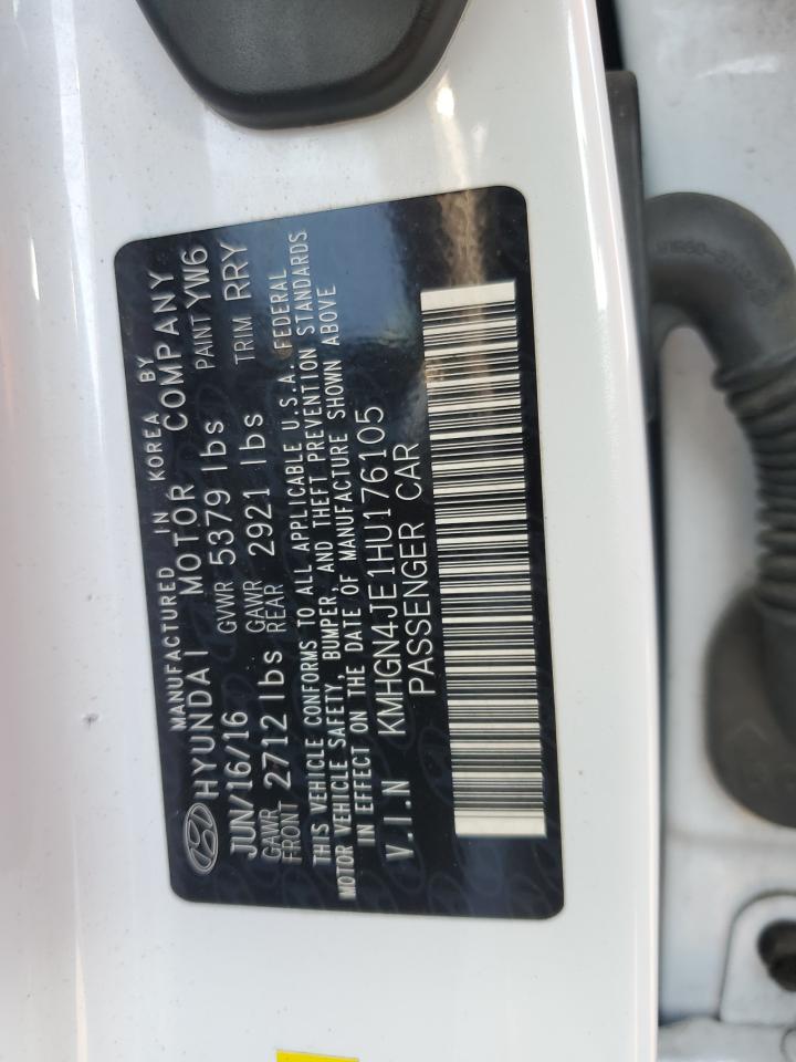 2017 Genesis G80 Base VIN: KMHGN4JE1HU176105 Lot: 84295015