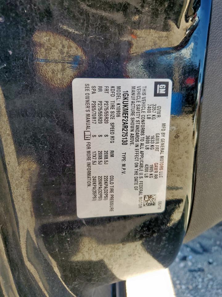2010 GMC Yukon Xl Denali VIN: 1GKUKMEF2AR275130 Lot: 81749835