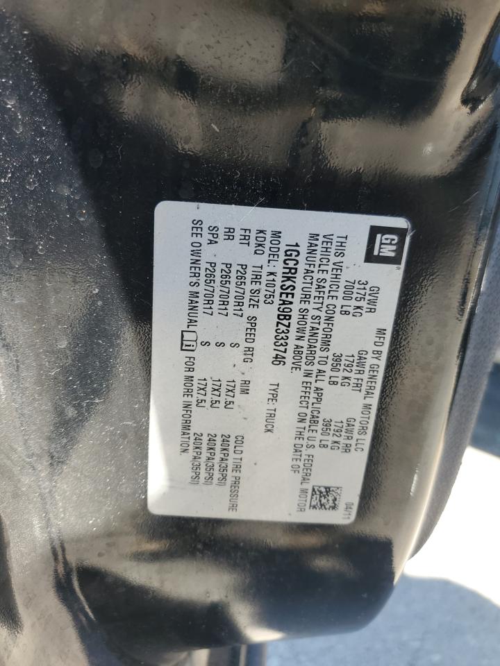 2011 Chevrolet Silverado K1500 Lt VIN: 1GCRKSEA9BZ333746 Lot: 80872595