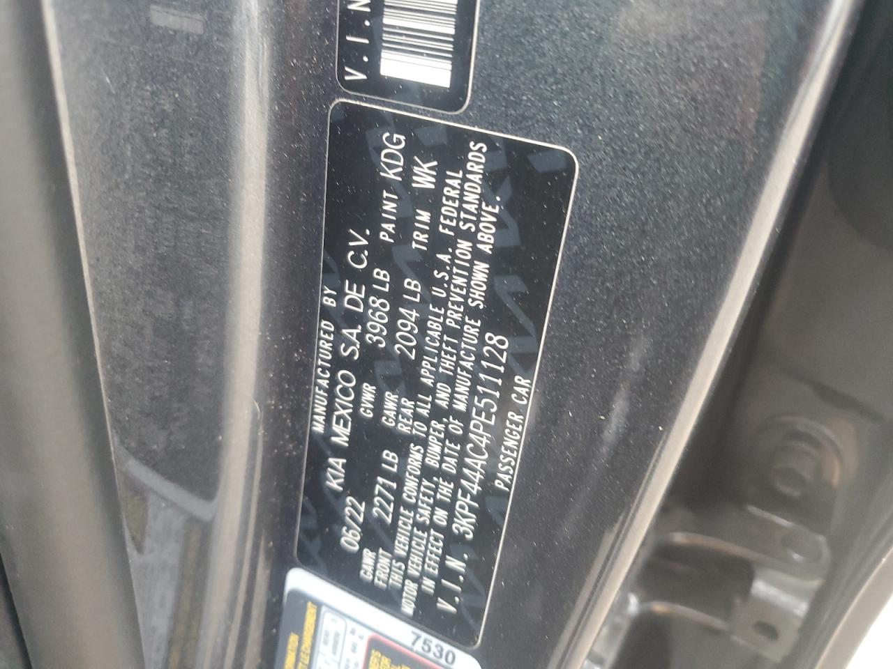 2023 Kia Forte Gt VIN: 3KPF44AC4PE511128 Lot: 81941875