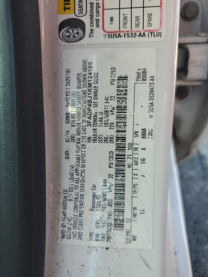 2019 Ford Fiesta Se VIN: 3FADP4BJ1KM124195 Lot: 81203625