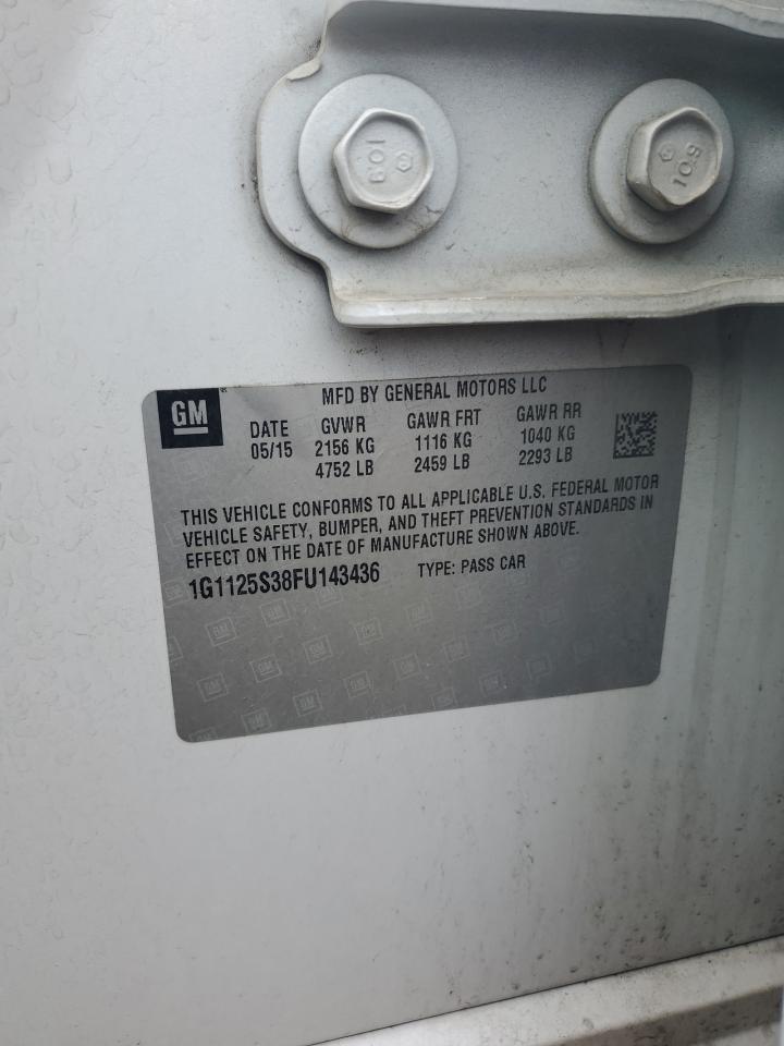 2015 Chevrolet Impala Lt VIN: 1G1125S38FU143436 Lot: 82052115